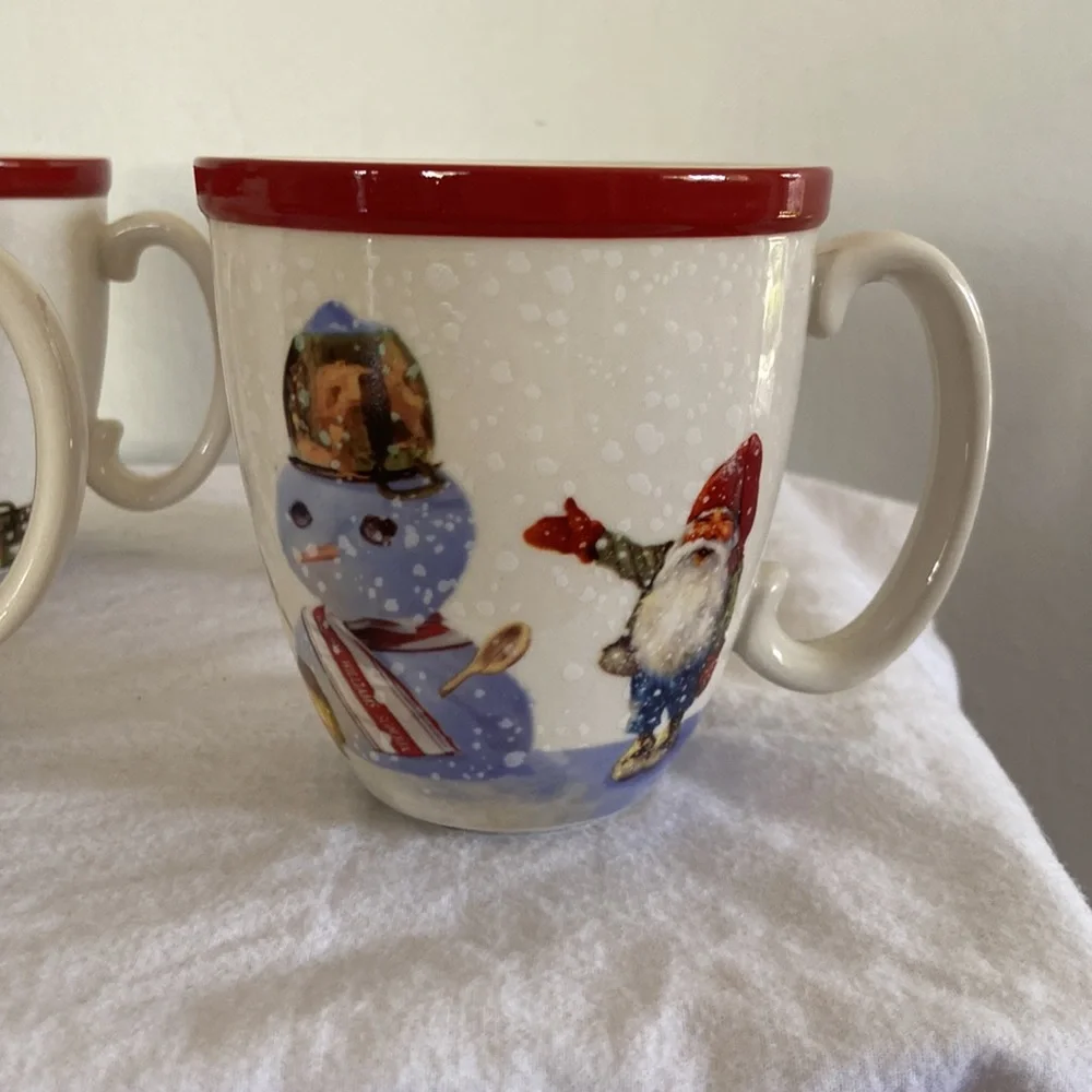 Williams Sonoma Set of Four Nordic Elf Mugs
